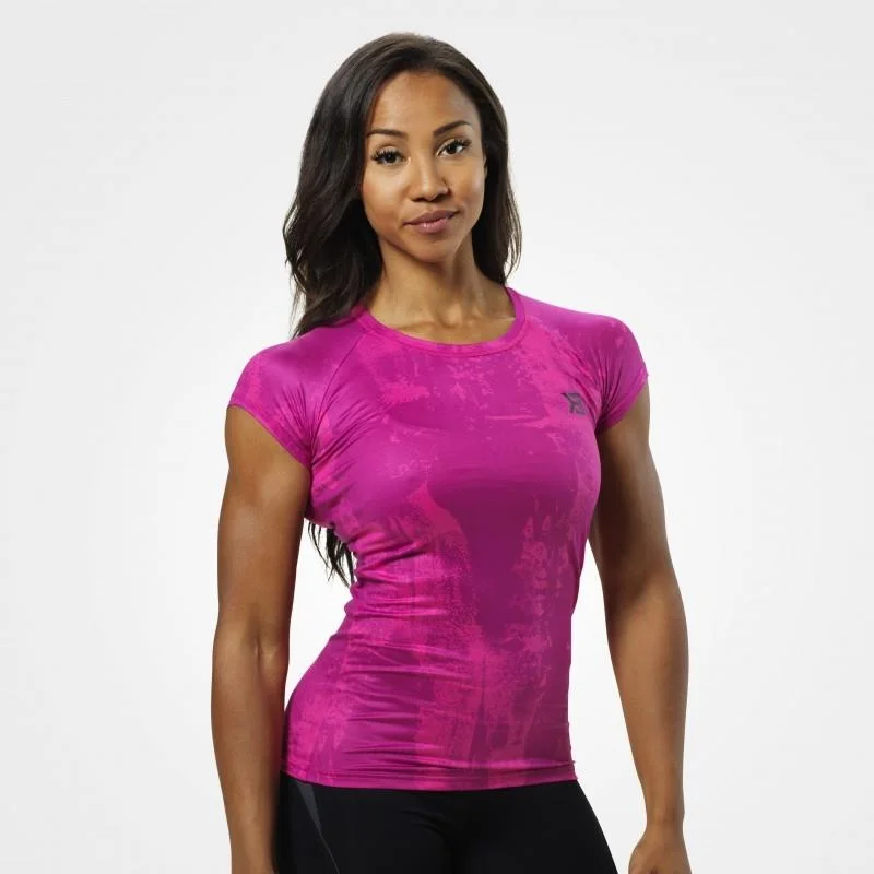 Better Bodies Performance Cut Tee - Pink Print Layered Multi-layer Single Layer