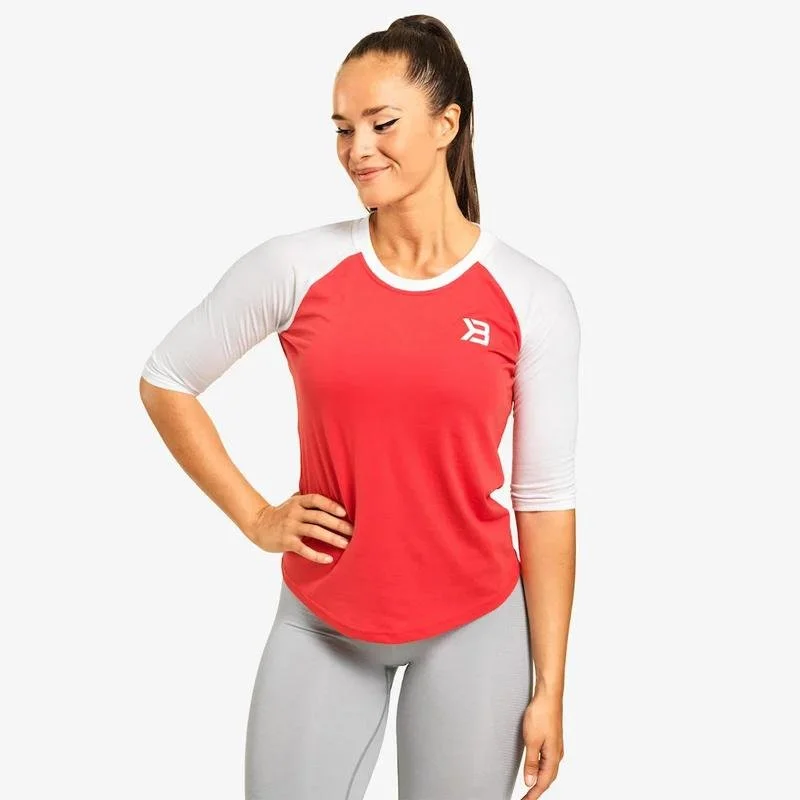 Better Bodies Women's Baseball Tee- Raspberry Oversized T-Shirt Spandex breathable