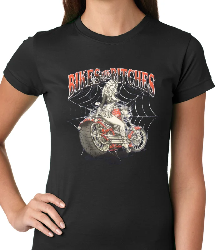 Bikes and B*tches Biker Ladies T-shirt Layered Multi-layer Single Layer