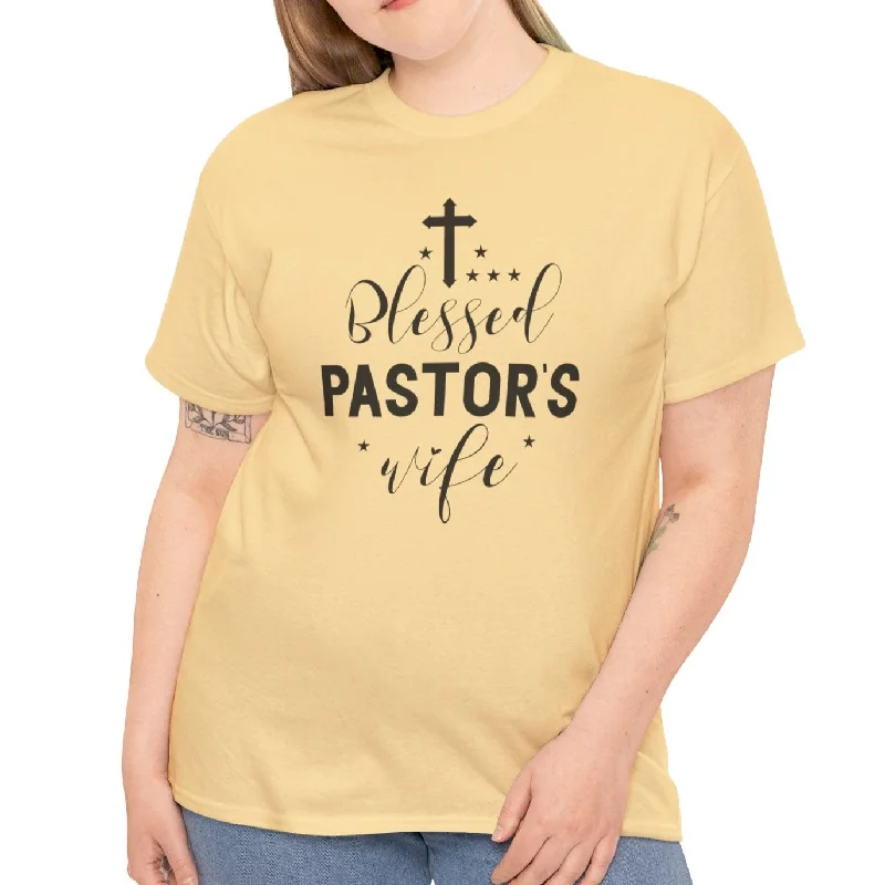 Blessed Pastor's Wife Tee Houndstooth Herringbone Solid