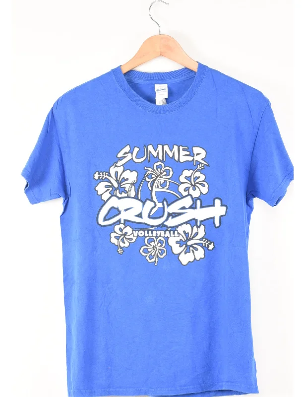Blue & White Summer Volleyball T-Shirt - M Layered Multi-layer Single Layer