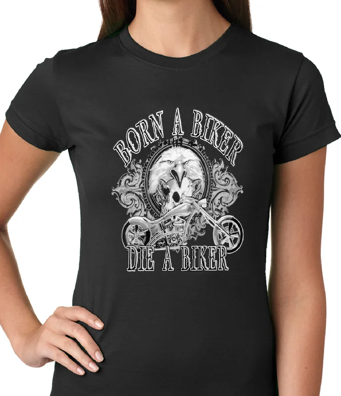 Born to be a Biker Ladies T-shirt Cotton Fabric Linen Fabric Terry Fabric