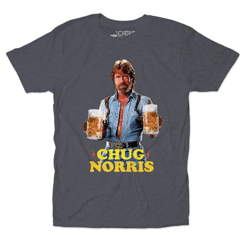 Chug Norris Unisex Tee Front Pockets Side Pockets Patch Pockets