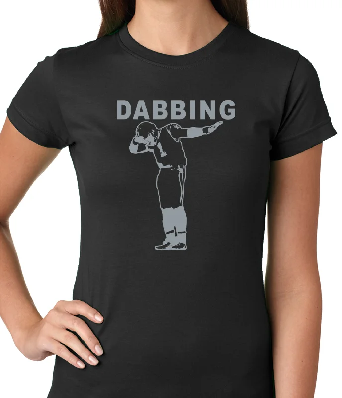 Dabbing Ladies T-shirt Mesh Canvas Denim
