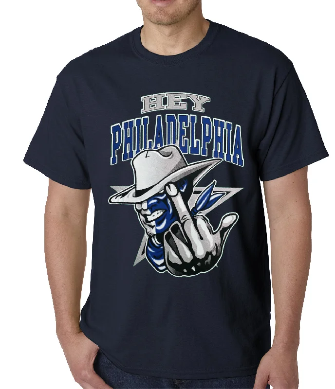 Dallas Fan - Hey Philadelphia Mens T-shirt Solid Print Embellished