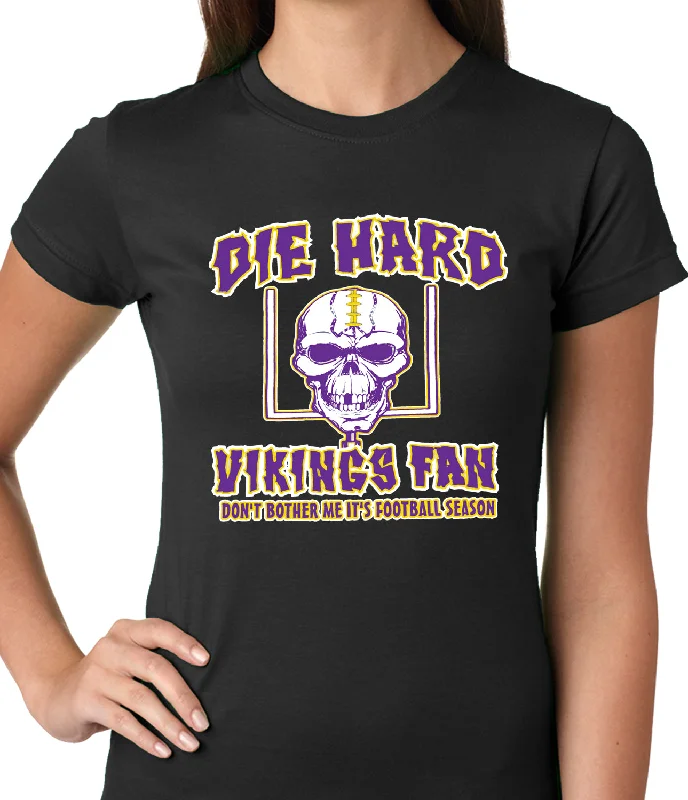 Die Hard Vikings Football Fan Girls T-shirt Faux Fur Fabric Real Fur Fabric Shearling Fabric