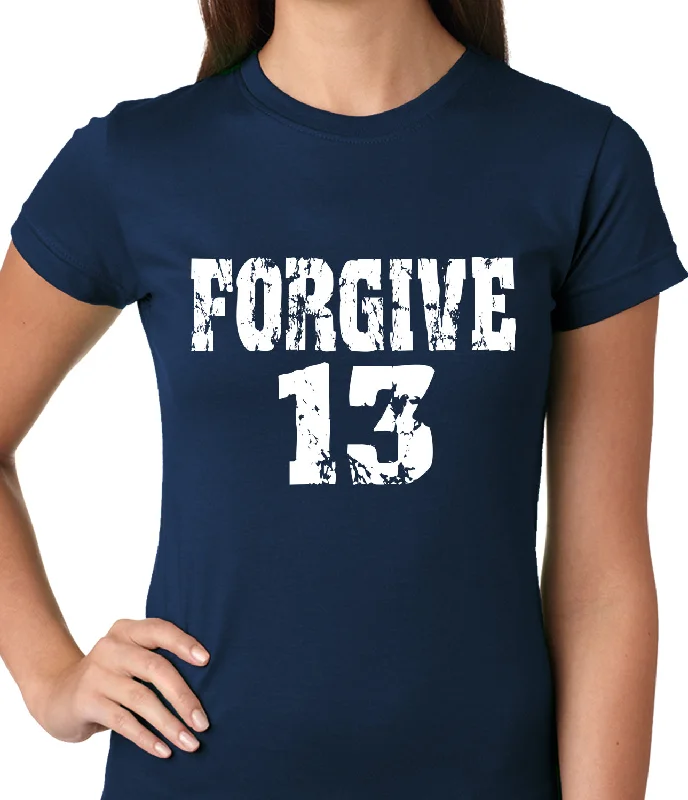 Forgive #13 Baseball Girls T-shirt Asymmetrical Pockets Print