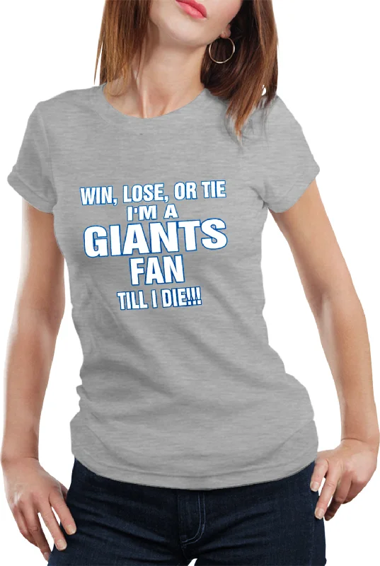 Giants Fan Till I Die Girls T-shirt Mesh Blend Leather Blend Suede Blend