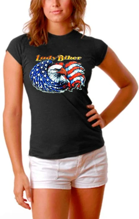 Girls Biker Shirts - Lady Biker Girls T-Shirt Oversized T-Shirt Spandex breathable