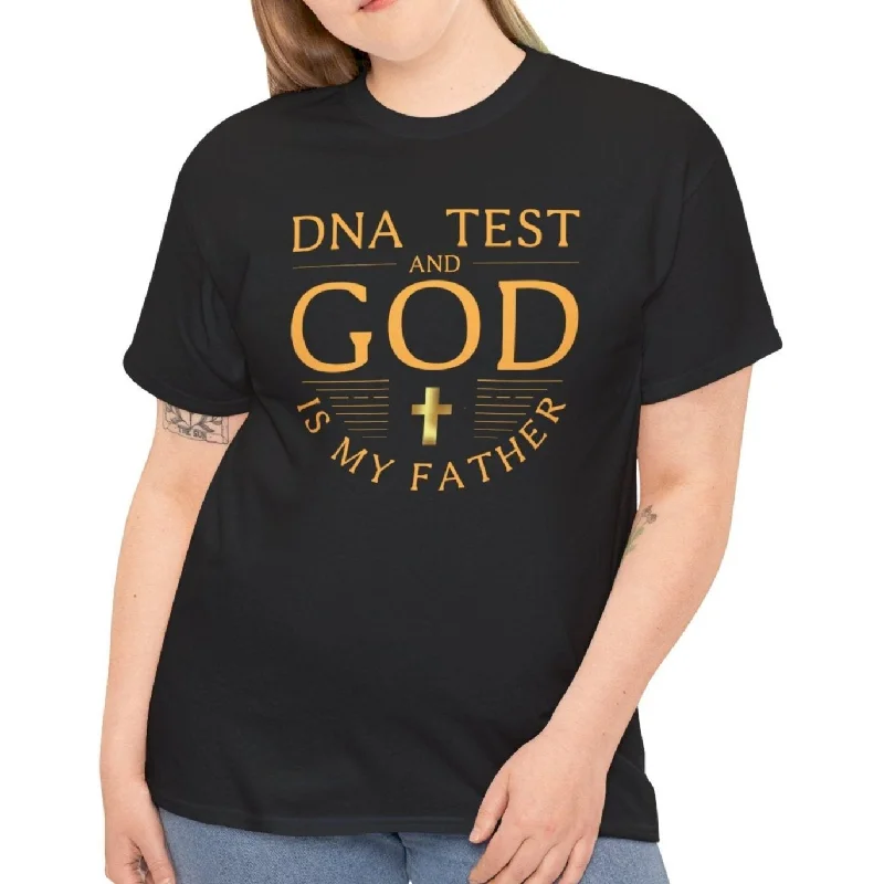 DNA Test and God Is My Father Tee Collared T-Shirt Boat Neck A-Line