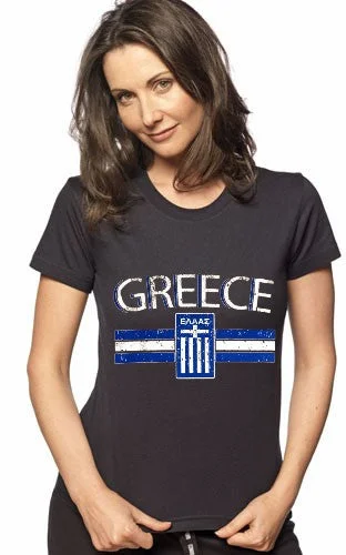 Greece Vintage Shield International Girls T-Shirt Jersey Fabric Tulle Fabric Batik Fabric