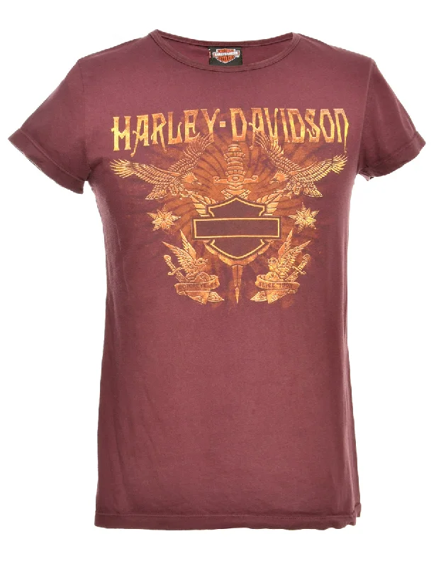 Harley Davidson Printed T-shirt - L Chenille Fabric Brocade Fabric Lace Fabric