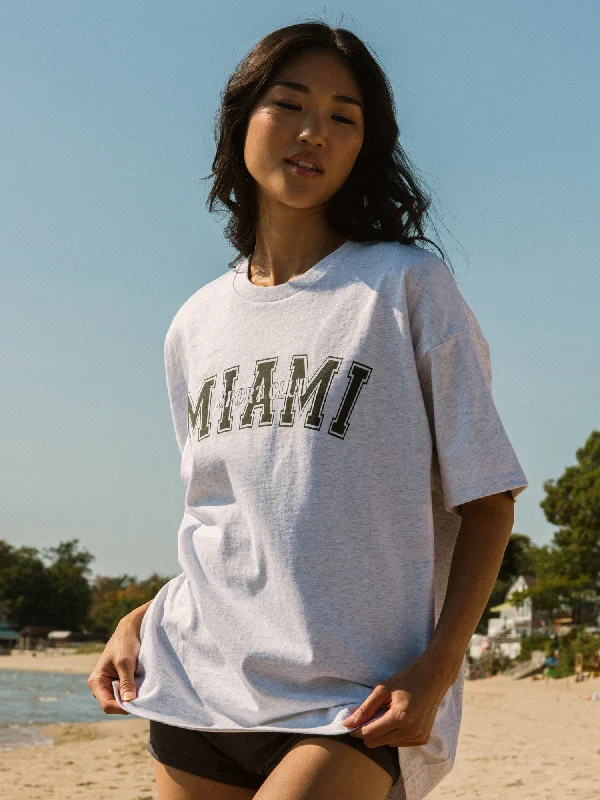 HARLOW SYDNEY OVERSIZED MELANGE TEE - MIAMI Houndstooth Herringbone Solid