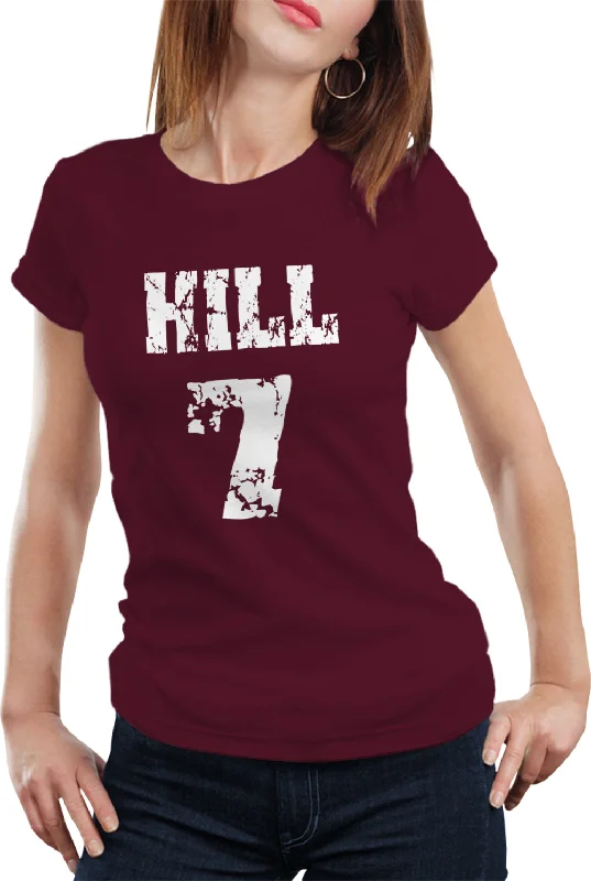 Hill #7 in Texas A&M Colors Girl's T-Shirt Handmade Hand-knitted Hand-woven