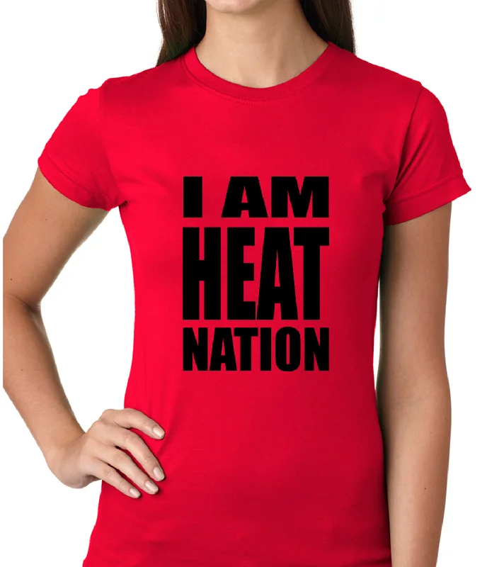 I Am Heat Nation Basketball Girls T-shirt Knit Fabric Woven Fabric Fleece Fabric