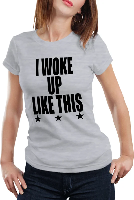 I Woke Up Like This w/ Stars Girl's T-Shirt Fashionable Trendy Casual