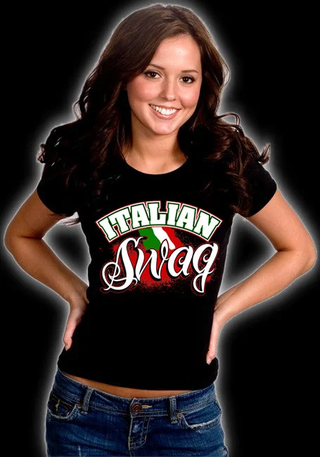 Italian Swag Girl's T-Shirt Collared T-Shirt Boat Neck A-Line