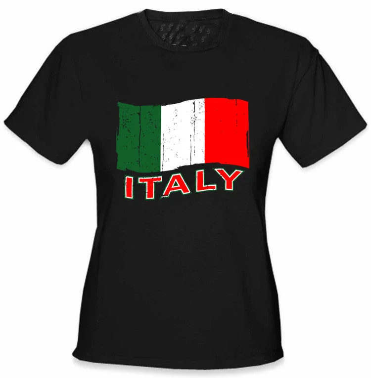Italy Vintage Flag Girl's T-Shirt Elegant Classic Vintage