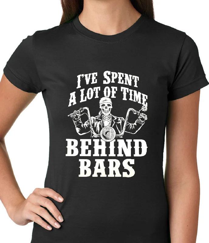 I've Spent a Lot of Time Behind Bars Ladies T-shirt Spandex Blend Rayon Blend Denim Blend