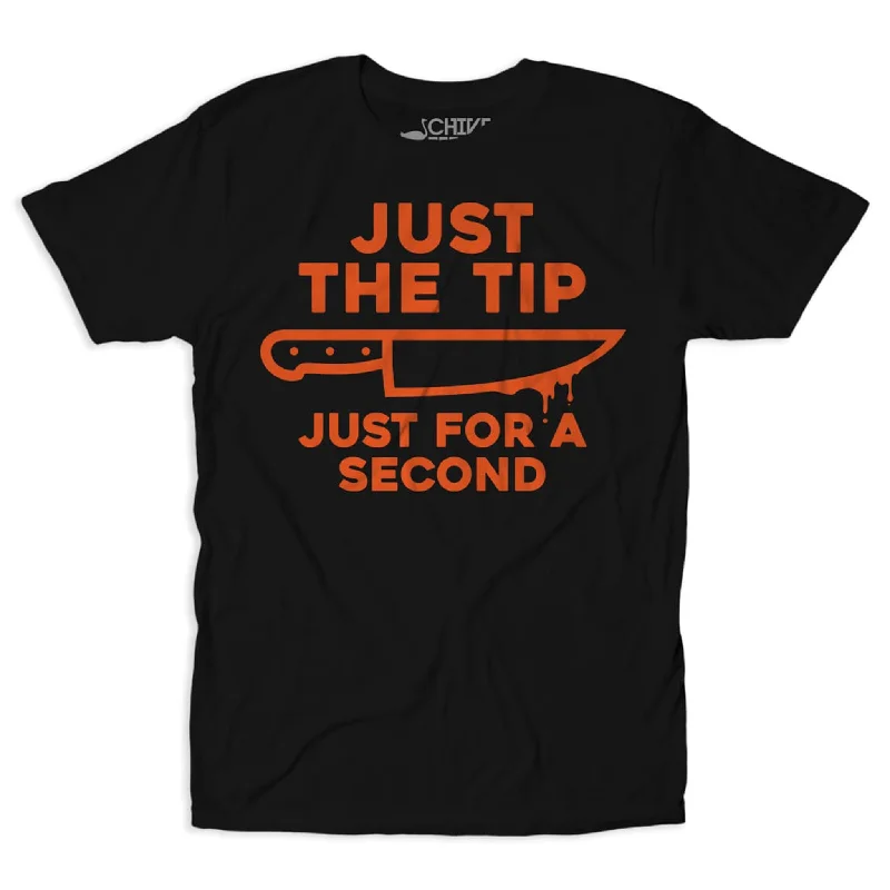 Just The Tip Tee V-Neck T-Shirt Long Sleeve Cotton