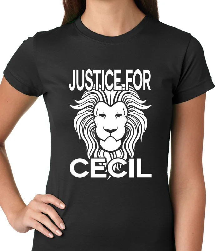 Justice For Cecil The Lion Ladies T-shirt Fleece Nylon Spandex