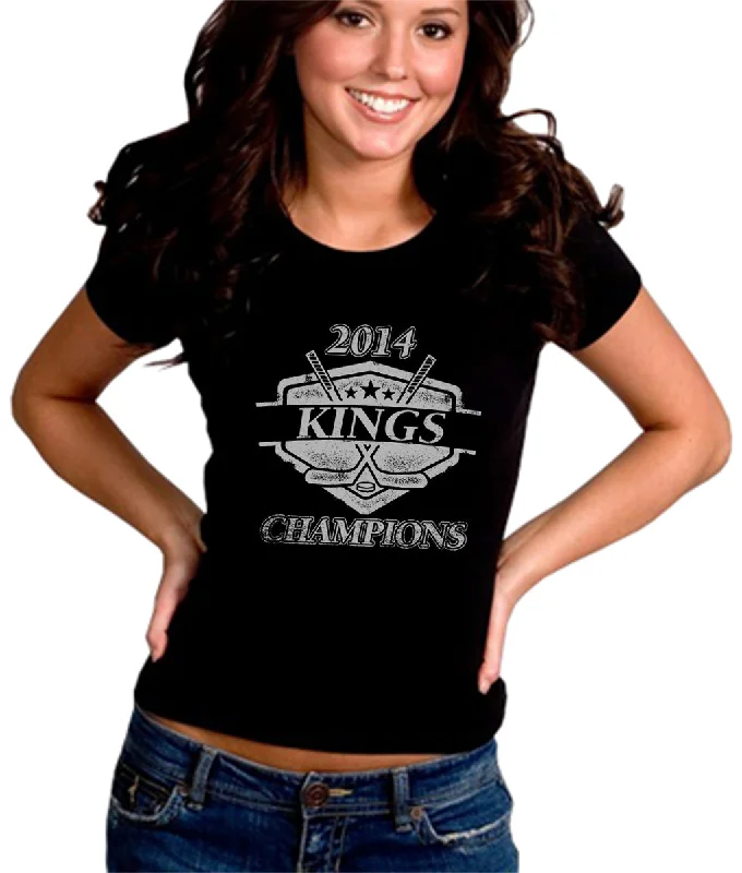 Kings Hockey 2014 Champions Champions Girl's T-Shirt Jersey Fabric Tulle Fabric Batik Fabric Kings Hockey 2014 Champions Champions Girl's T-Shirt Jersey Fabric Tulle Fabric Batik Fabric