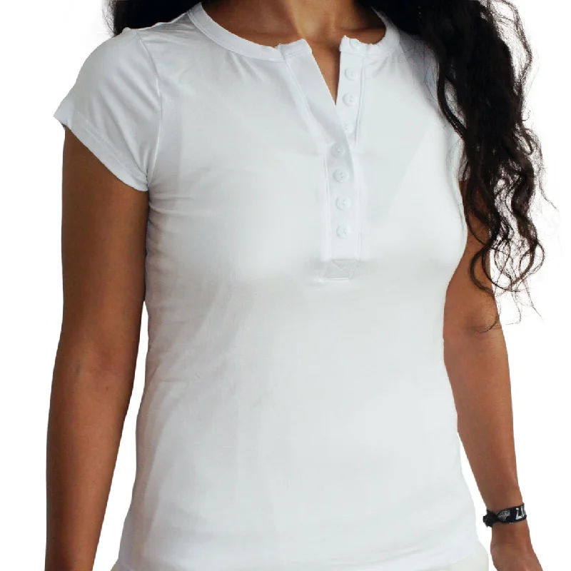 Ladies Bamboo Button T-Shirt Polka Dot Checkered Tartan