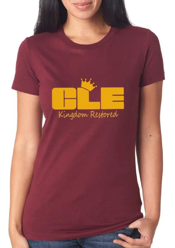Lebron Kingdom Restored CLEveland Girl's T-shirt V-Neck T-Shirt Long Sleeve Cotton