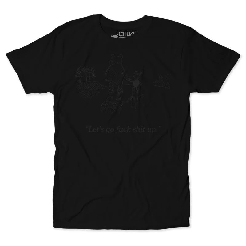Let's Go F*ck Sh*t Up Blackout Unisex Tee Print Jacquard Patchwork