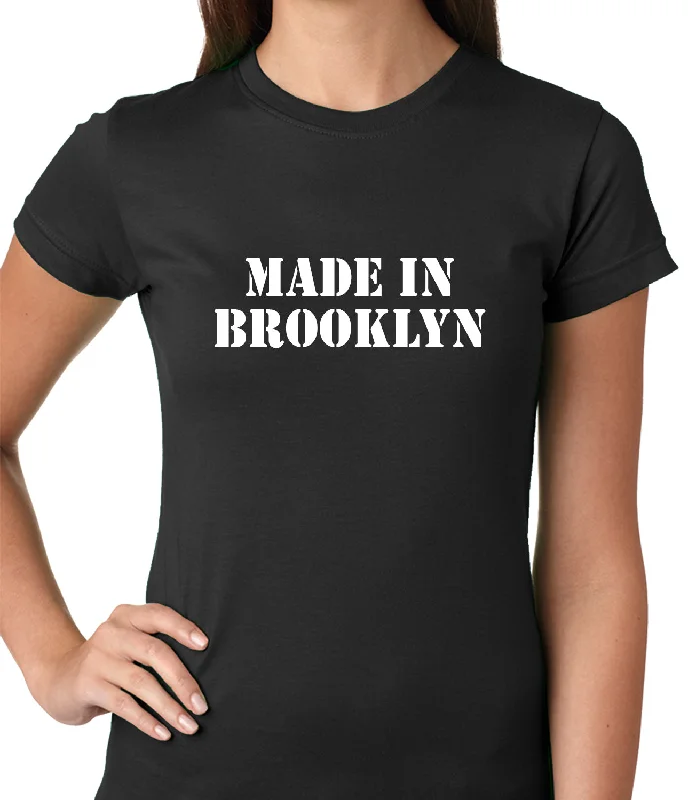 Made In Brooklyn Ladies T-shirt V-Neck T-Shirt Long Sleeve Cotton