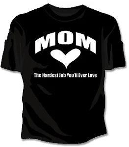 Mom The Hardest Job Girls T-Shirt Chenille Blend Fleece Blend Nylon Blend