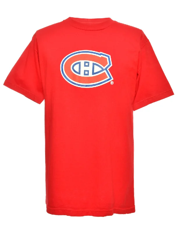 Montreal Canadiens Sports T-shirt - M Notch Collar Peter Pan Collar Cowl Neck