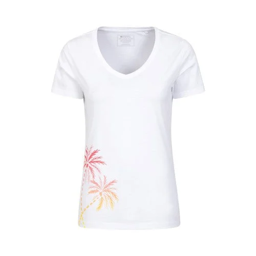 Mountain Warehouse Womens/Ladies Palm Tree V Neck T-Shirt Graphic Embroidered Appliqued