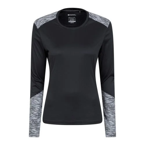 Mountain Warehouse Womens/Ladies Reflective Long-Sleeved T-Shirt Graphic T-Shirt Round Neck Polyester Mountain Warehouse Womens/Ladies Reflective Long-Sleeved T-Shirt Graphic T-Shirt Round Neck Polyester