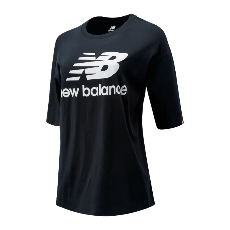 New Balance Women's Essentials Stacked Logo Tee Collared Crew Neck Turtle Neck