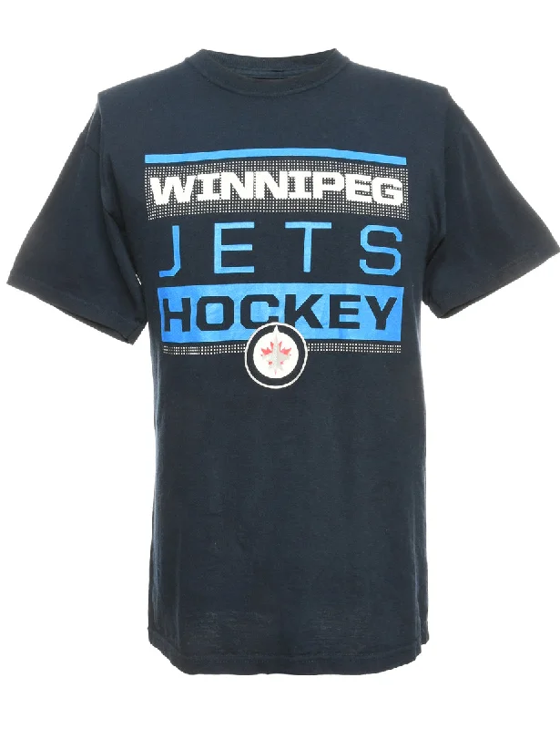 NHL Jets Hockey Sports T-shirt - M Thin T-Shirt Open Front Quick Dry