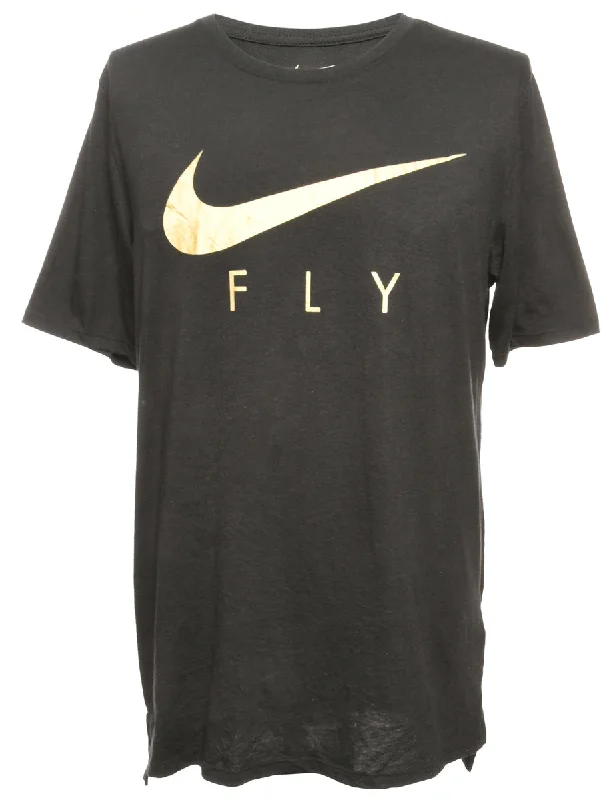 Nike Dri-Fit Printed T-shirt - M Solid Color Striped Floral