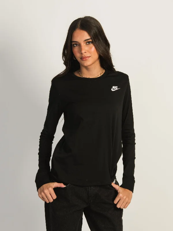 NIKE SPORTSWEAR CLUB LONG SLEEVE TEE Welt Pockets Slit Pockets