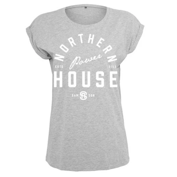 Northern Powerhouse Ladies Turnup Tee Ribbed T-Shirt High Neck Heavyweight