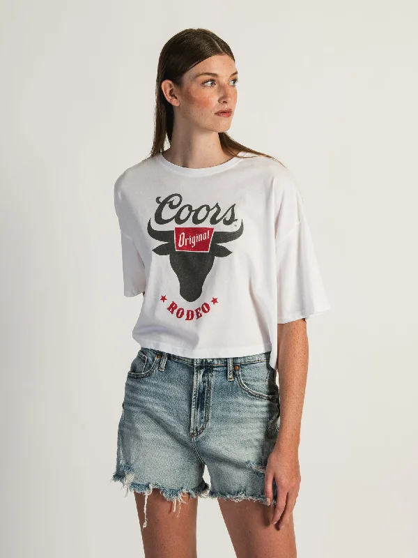 COORS RODEO BOXY CROP T-SHIRT Rayon Velvet Corduroy