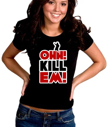 Ohh! Kill Em! Terio Girl's T-Shirt Sequined Glittery Shiny