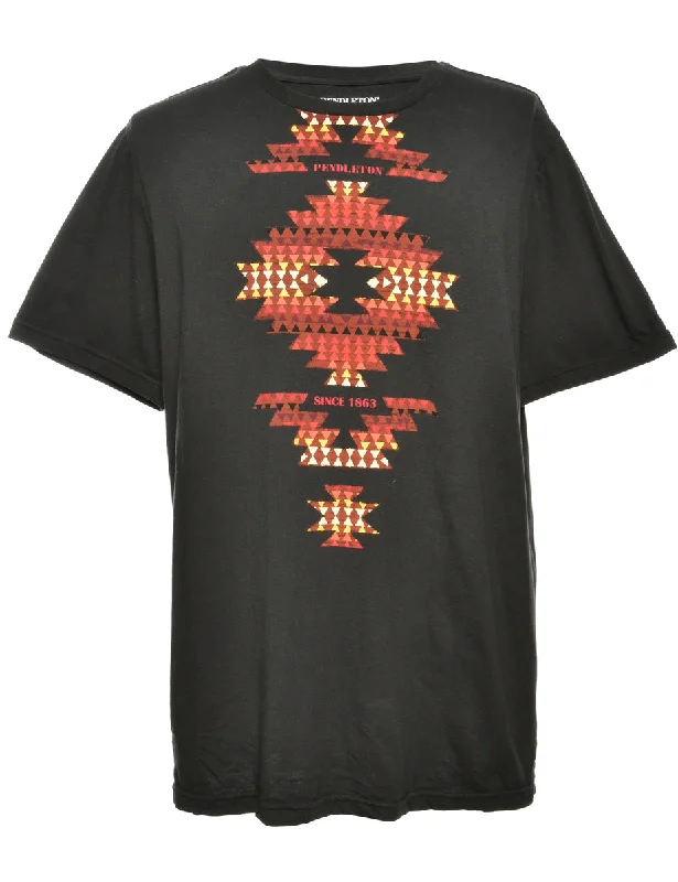 Pendleton Printed T-shirt - L Thin T-Shirt Open Front Quick Dry