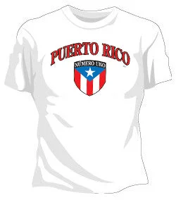 Puerto Rican Numero Uno Girls T-Shirt Mesh Blend Leather Blend Suede Blend