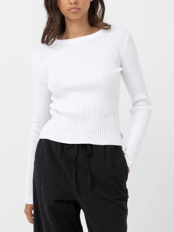 Classic Knit Long Sleeve T-Shirt Handmade Hand-knitted Hand-woven