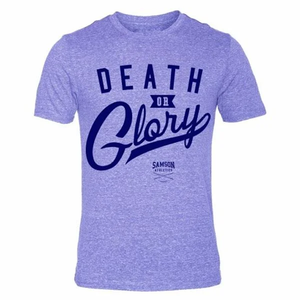 Samson Athletics Death Or Glory Triblend Tee - Blue Print Jacquard Patchwork