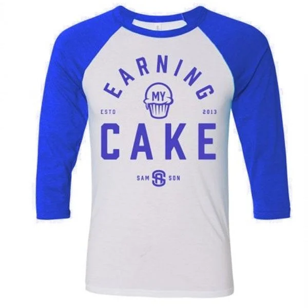 Samson Athletics Earning My Cake Baseball Tee Print Jacquard Patchwork