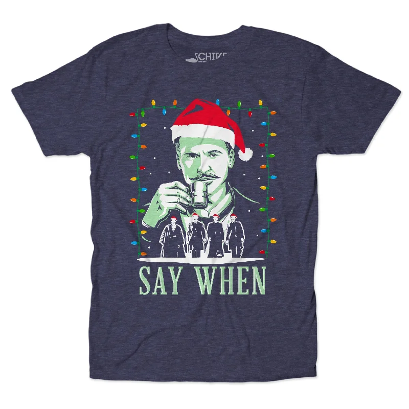 Say When Christmas Edition Unisex Tee Plaid T-Shirt Polka Dot Checkered
