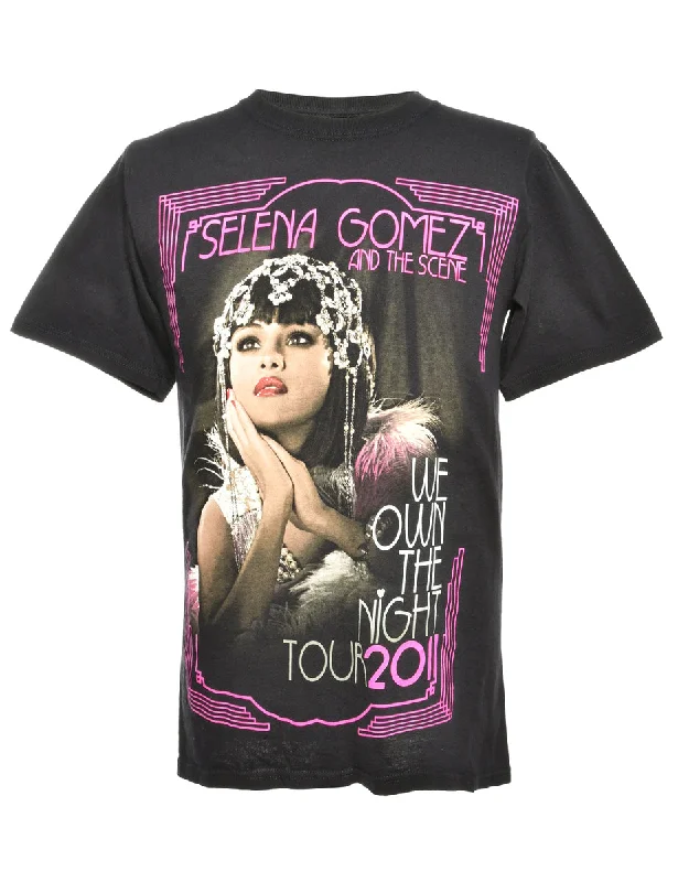 Selena Gomez Band T-shirt - S Silk Blend Satin Velvet