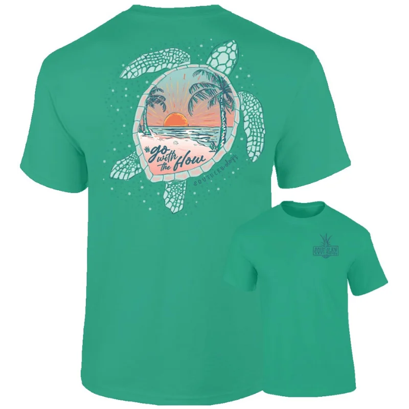 Southernology Women's Turtle Go With the Flow Short Sleeve Graphic T-Shirt Satin Fabric Silk Fabric Chiffon Fabric Southernology Women's Turtle Go With the Flow Short Sleeve Graphic T-Shirt Satin Fabric Silk Fabric Chiffon Fabric