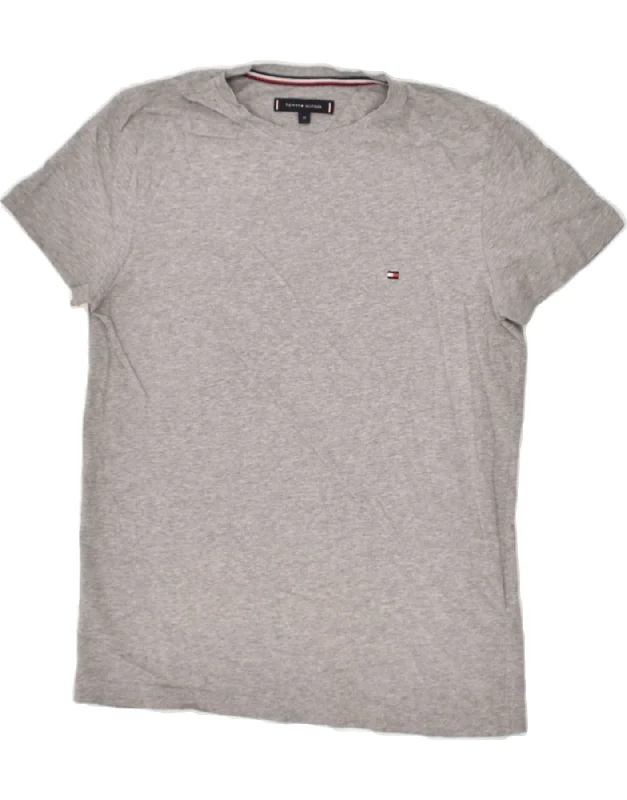 TOMMY HILFIGER Womens T-Shirt Top UK 12 Medium Grey Cotton Real Fur Shearling Chenille TOMMY HILFIGER Womens T-Shirt Top UK 12 Medium Grey Cotton Real Fur Shearling Chenille